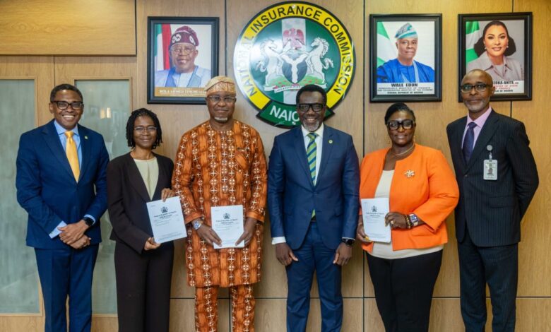 L-R: Mr. Ekerete Ola Gam-Ikon - Dep. Commissioner for Insurance Finance & Admin, Adetola Adegbayi, Mr. Shola Tinubu, Mr. Olusegun Ayo Omosehin- CFI, Dr. Yeside Oyetayo and Mr. Ajibola Bankole - Director Inspectorate.